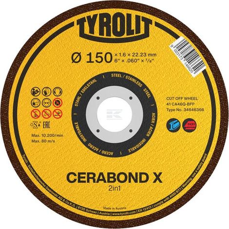 Disque à tronçonner TYROLIT 34690818