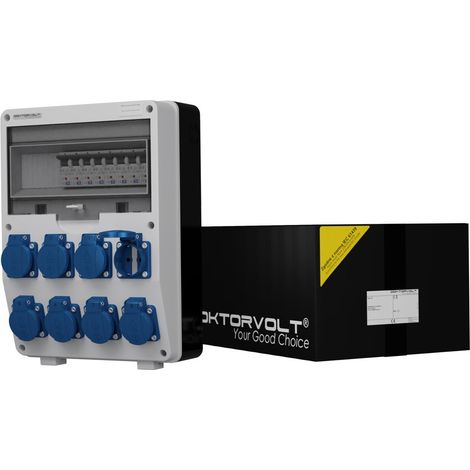 Tableau électrique de chantier TD-S 8 prises Schuko 230 V Doktorvolt DV-2329-D (1/5)