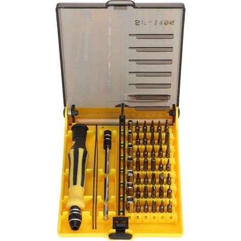 Kit de 45 embouts de tournevis et douilles en acier chrome-vanadium, ensemble multifonction pour réparation (1/5)