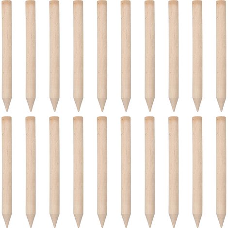 KOTARBAU® Geodätische Stützpfähle aus Buchenholz für Tomaten, Gemüse und Bäume, 30 cm, 20er-Set