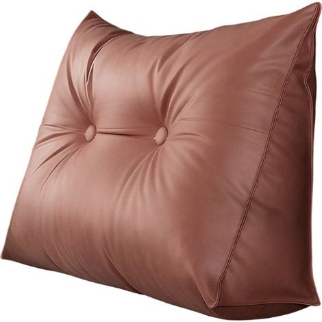Coussin de Lecture pour Tête de Lit, 80x50x20cm Oreiller Triangulaire de Soutien avec Housse Amovible et Lavable, Rouge (1/5)