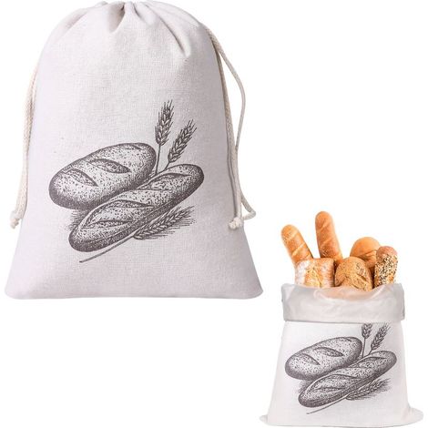 Un sac à pain de 30 x 40 cm, doublé d'un matériau TPU lavable, contenant 2 [unités/articles]. (1/5)