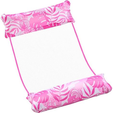 Lettino prendisole, materassino galleggiante per piscina 120x70 cm con tubo gonfiabile, rosa (1/5)
