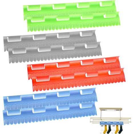 8 Pièces Support À Chaussettes en Plastique pour Séchoir À Linge 32×5cm (1/5)
