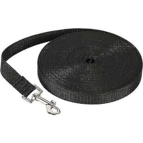 Laisse pour chien de 30 m, laisse de pistage extérieure pour grands chiens, neuve - Noir parfait - 12 m x 2 cm - Noir (1/5)