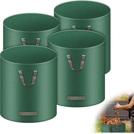 4x Unbreakable Garden Bags, 272L, Self-Standing, with Handles and Waterproof for Garden Waste.