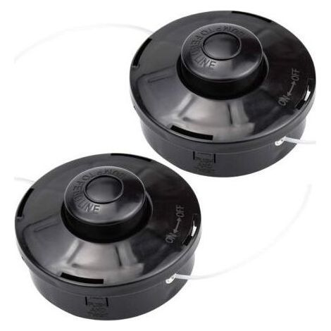 Lot de 2 Tête de débroussailleuse Universelle A6481 Nylon Bobine de Rechange de Tondeuse Débroussailleuse Tête De Coupe M10 X 1,25 pour Débroussailleuse Thermique à Essence (1/5)