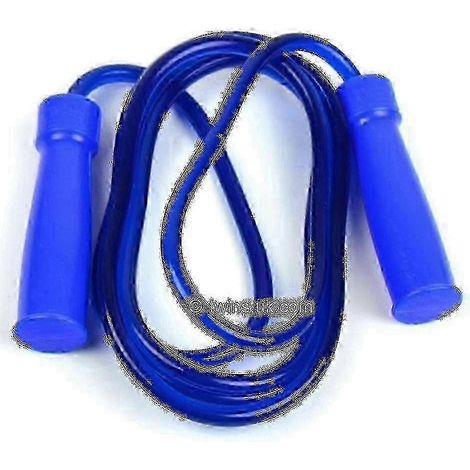 Corde à sauter bleue à roulements en caoutchouc épais