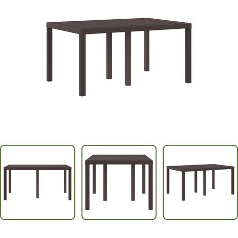 vidaXL Gartenmöbel -  Gartentisch Braun 150 x 100 x 73 cm Poly-Rattan (1/5)