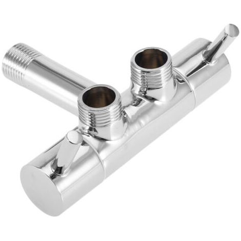 Vanne de commande multifonction tout en cuivre avec une entrée et deux sorties, double sortie et double interrupteur, vanne d'angle de toilette pour bidet, vanne de commande de pistolet de pulvérisati (1/5)