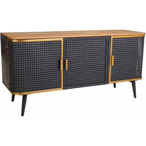 Aparador de metal y madera 3 puertas 118x38x58,5h cm (1/5)