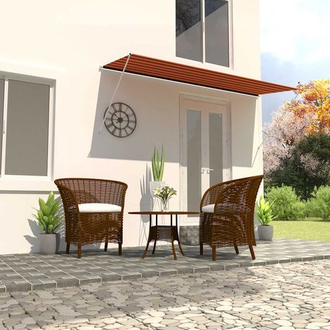 Store banne rétractable 350×150 cm Orange et marron