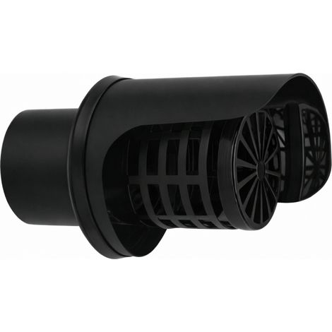 cappello orizzontale griglia Ø 80 mm acciaio inox verniciato nero stufa pellet (1/5)