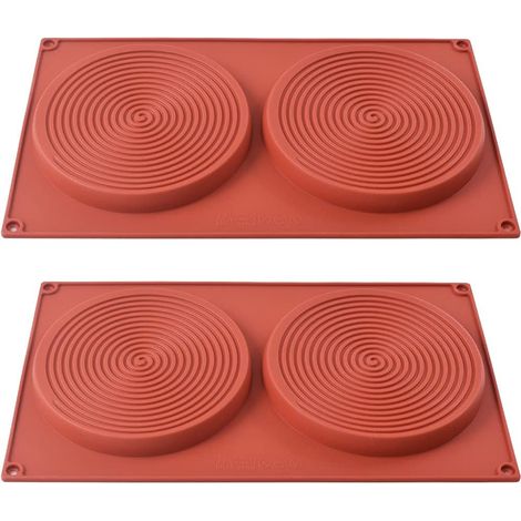 2 Pack 5.5 Inch Round Silicone Cake Pan for Baking, Non-Stick Quick Release for Layered Cakes, Cheesecakes, Rainbow Cakes and Chocolate Cakes (1/5)