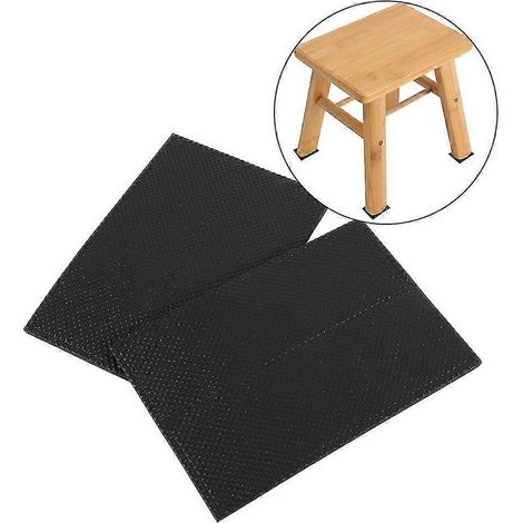 Patins antidérapants auto-adhésifs en caoutchouc noir pour pieds de meubles et chaises, protection pour sols-Square 4pcs