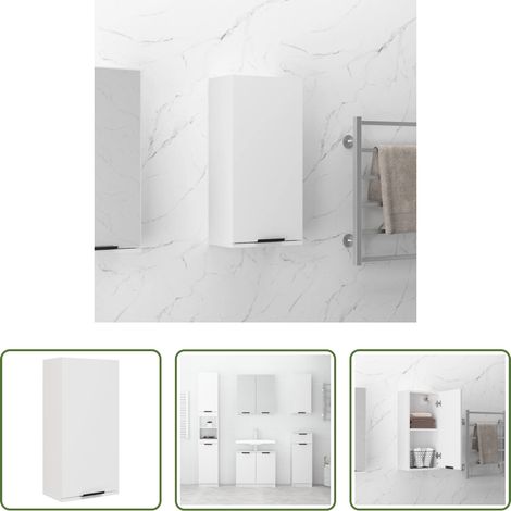 vidaXL Armoire de toilette - Armoire de salle de bain murale Blanc 32x20x67 cm (1/5)