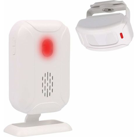 Sonnette sans fil avec détecteur de mouvement pour porte d'entrée/visiteur maison et magasin/boîte aux lettres avec 1 capteur et 1 récepteur (1/4)