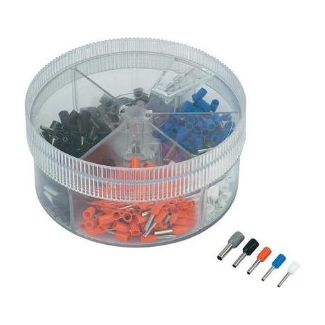 TRU COMPONENTS 739872 Assortimento Capicorda 0.50 mm² 2.50 mm² Bianco, Blu, Rosso, Nero, Grigio 400 pz.