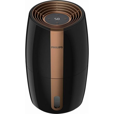 Philips HU2718/10 Luftbefeuchter 17 W Wassertankkapazität 2 l Für Räume bis zu 32 m² NanoCloud-Technologie Befeuchtungsleistung 200 ml/h Schwarz/Kupfer.