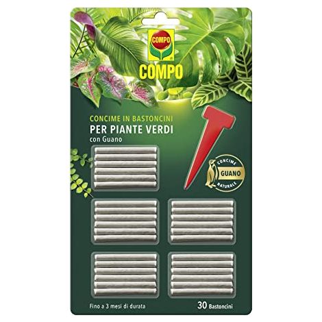 COMPO Concime in Bastoncini per Piante Verdi, Con Guano, 30 Bastoncini (27 g) (1/4)