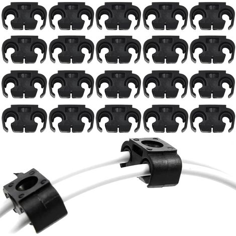 20pcs Car Brake Hose Brackets, Plastic Brake Cable Clips, 5mm, Strong Hold, for Cable Management, Repair, Black