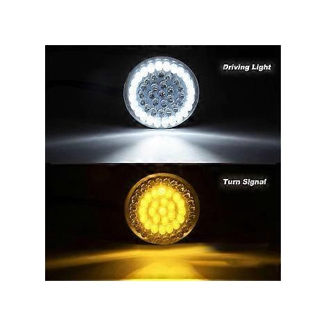 LED-Blinkerbirnen, 2-Zoll-Front- und Rückleuchten mit schwarzer Oberfläche und getönten Gläsern, Set für Touring-Softail-Motorräder