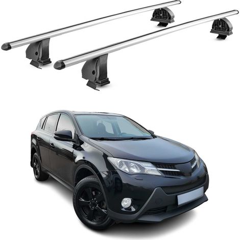 OMAC Aluminium Dachträger Querträger für Toyota Rav4 IV XA40 2013-2018 – TÜV / DIN 75302:2019 – Abschließbar – T-Nut – Max. 75 kg – 2 Stangen – Silber (1/5)