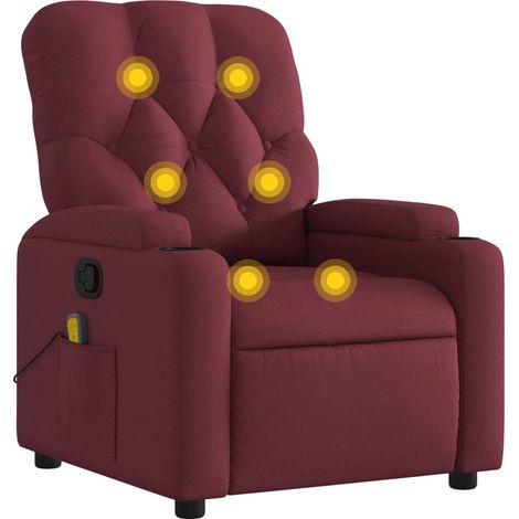 Maison Exclusive - Massagesessel Weinrot Stoff