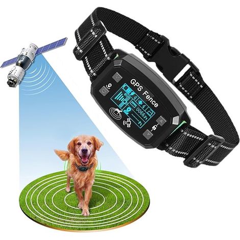Billg Collier de Dressage pour Chien, Résistant à L’Eau Collier de Dressage sans Fil GPS, 3 Modes Clôture Anti-Fugue pour Grands Espaces Ouverts, Portée de 30 à 2000m, 9 Niveaux de Sensibilité