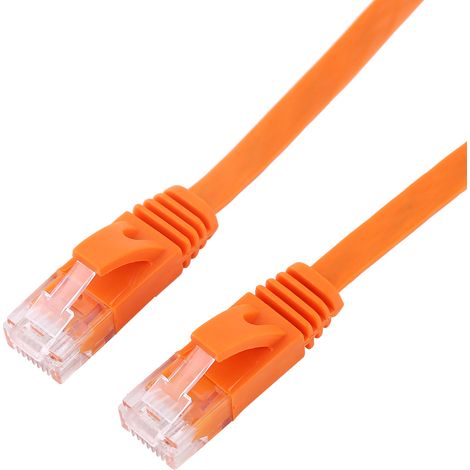 Câble réseau Ethernet plat RJ45 CAT6 UTP pour routeur, 1000 m, orange, 0,5 mètre (1/5)
