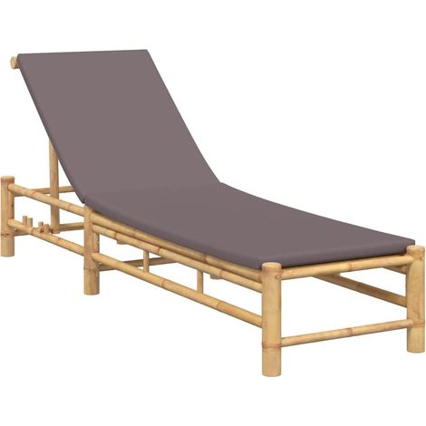 Maison Exclusive - Lettino Prendisole con Cuscini 55x199x30 cm in Bambù