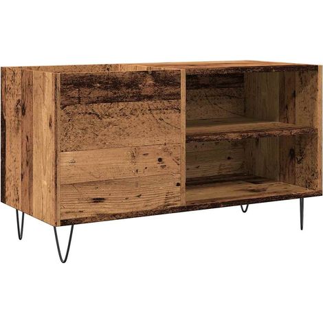 Armoire à disques - Meuble disques de rangement vieux bois 84,5x38x48 cm bois d'ingénierie fr278 - Maison La Vie