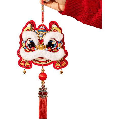 Décoration murale du Nouvel An chinois, tissu en coton velouté sur le thème de l'année du cheval, ornements pour entrée, porte, mur, printemps, festival à suspendre (1/5)