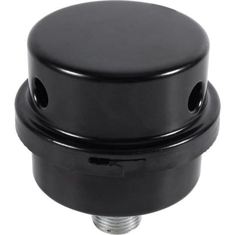Filtre à air, Fil noir de silencieux de silencieux de filtre d\'admission de compresseur d\'air en métal noir 3-8 \"16MM-HEN (1/4)