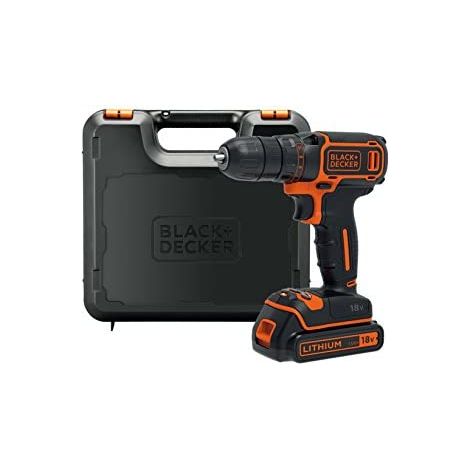BLACK+DECKER Outillage - Perceuse-visseuse sans fil 18 V, 1 batterie 1,5 Ah Li-Ion, chargeur BDCDC18K-QW (1/10)