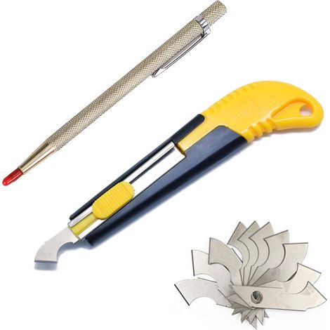 1 pièce Coupe Acrylique et Jeu de 10 Lames, Coupe Multi-Usage Avec Lame de Coupe / 1 pièces Stylos Graveurs en Carbure de Tungstène (D'or) (1/5)