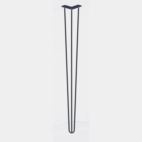 Lot de 4 pieds de meuble triple fil modèle droit noir mat hauteur 110 cm