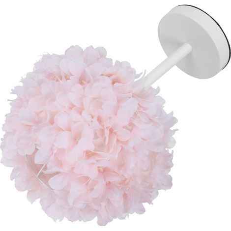 Lampe de table fleurie, rose clair, pour chevet ou table de nuit, prise UE 110-240 V (1/5)