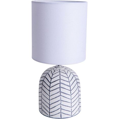 Lampe de Table en Céramique Gris et Ton Clair Douille E14 pour Salon et Bureau Hauteur 27,50 cm - PANGIVO (1/5)