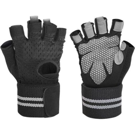 Guantes de gimnasio para hombre y mujer - Guantes transpirables para mujer - con silicona antideslizante - Protección de la palma - para entrenamiento, ciclismo, dominadas (1/5)