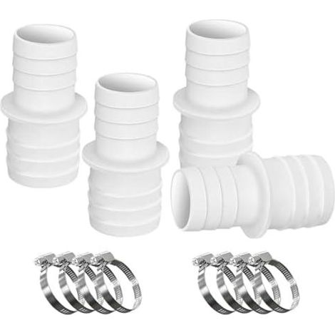 4-teiliges Set Poolschlauchverbinder, Durchmesser 32 mm bis 38 mm, inklusive 8 Schlauchklemmen. Poolschlauchadapter, Reduzierstück für Pool und Garten (1/5)