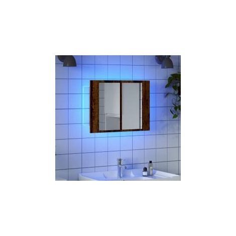Armoire à miroir LED vieux bois 60x12x45 bois d'ingénierie (1/5)