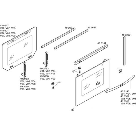 CONTRE PORTE VITRE INTERIEURE 438147 POUR FOUR NEFF - 00445901