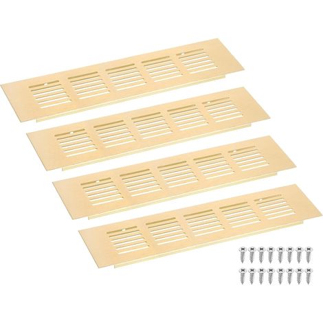 Grille D'Aération, 4Pcs 225 X 60mm - Grille de Retour D'Air en Maille D'Alliage D'Aluminium, Grille de Ventilation à Persiennes Rectangulaire(Or) (1/5)