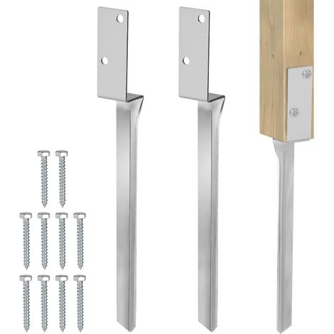 2X Ancrages au Sol Balançoire Acier Galvanisé 50cm L-Forme (1/5)