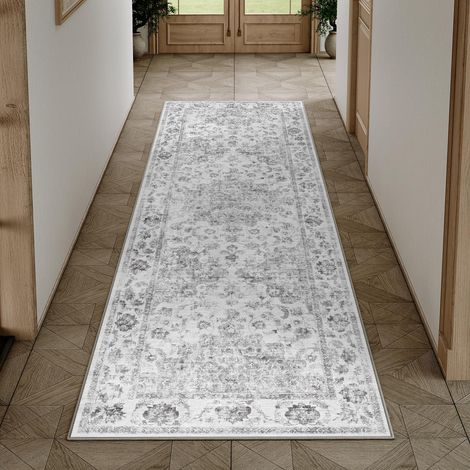 Gris Vintage 60x240cm Tapis Long Couloir Antidérapanta Cuisine,Chambre Enfant Rugs,Descente de Lit Rug,Lavable en Machine Carpet,Interieur Doux Poil Ras,Bureau Carpets (1/5)