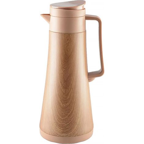 Cafetière Isotherme 1 L Verseuse à Café et Thé en Plastique Aspect Bois 10 x 10 x 28,4 cm - PANGIVO (1/3)