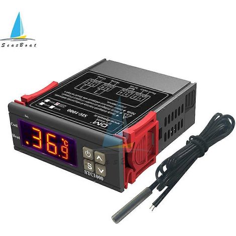 Contrôleur de température numérique STC-1000, thermostat, thermorégulateur, relais pour incubateur, LED, 10 A, interrupteur de chauffage/refroidissement, 110 V/220 V CA (1/5)