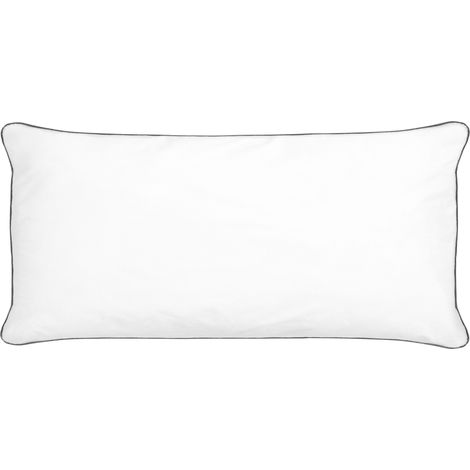 Almohada de algodón japara blanco plateado 40 x 80 cm relleno poliéster ribete Pelister (1/5)