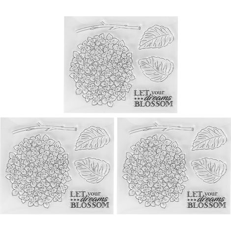 Lot de 3 tampons transparents à faire soi-même, réutilisables, en caoutchouc transparent pour la création de décorations de cartes et de loisirs créatifs. (1/5)